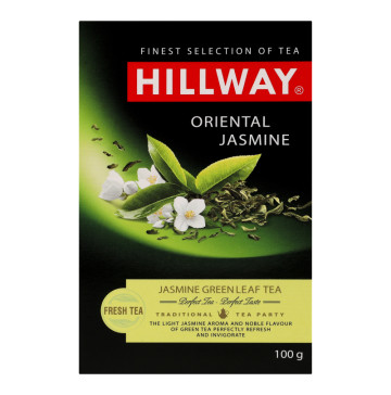 Чай зелений байховий листовий з ароматом жасмину Oriental Jasmine Hillway в/с к/у 100г