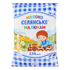 Молоко 2.5% для дітей від 3років ультрапастеризоване Малюкам Селянське т/п 900г