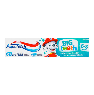 Паста зубна для дітей 6-8років Big teeth Aquafresh 50мл