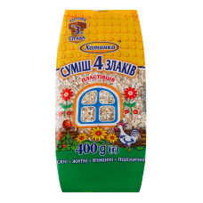 Пластівці Суміш 4 злаків Хатинка м/у 400г