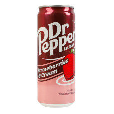 Напій безалкогольний сильногазований зі смаком полуниця з вершками Dr Pepper з/б 0.33л