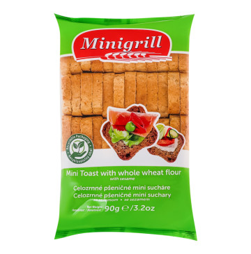 Тости пшеничні з цільного зерна Minigrill Diatosta м/у 90г
