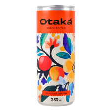 Напій безалкогольний слабогазований Стиглий персик Комбуча Otaka з/б 250мл