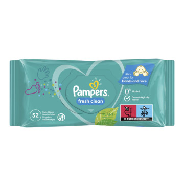 Серветки вологі для дітей Fresh Clean Pampers 52шт