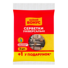 Серветки універсальні 30х35см Файний Бонус 4шт
