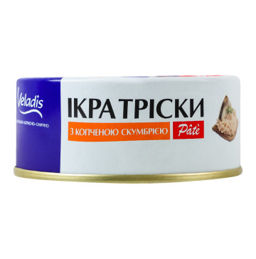 Ікра тріски з копченою скумбрією Pate Veladis з/б 100г
