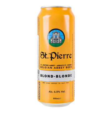 Пиво 0.5л 6.5% світле фільтроване пастеризоване Blonde St. Pierre з/б