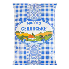 Молоко 2.5% ультрапастеризоване Селянське т/п 900г