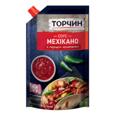 Соус томатний з перцем халапеньо пастеризований Мехікано Торчин д/п 200г Соус томатний з перцем халапеньо пастеризований Мехікано Торчин д/п 200г