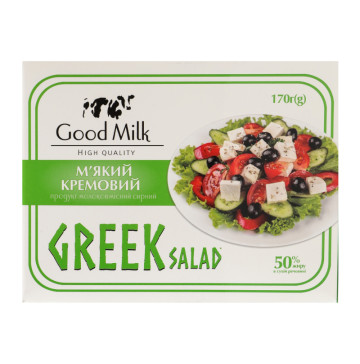 Продукт сирний 50% молоковмісний крем м'який Greek salad Good Milk к/у 170г