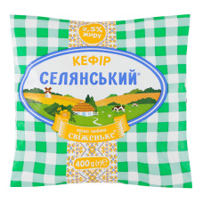 Кефір 2.5% Селянський м/у 400г