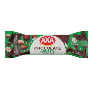 Батончик зерновий Chocolate&nuts Axa м/у 25г