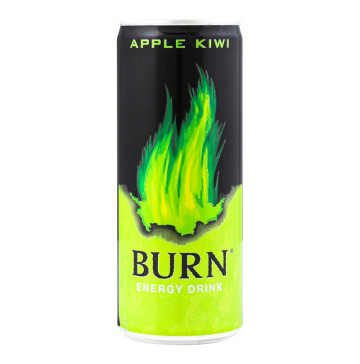 Напій енергетичний безалкогольний сильногазований Apple-kiwi Burn з/б 250мл