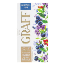 Чай чорний байховий з ароматом чорниці та вербени з натуральним підсолоджувачем Магічна ніч Graff к/у 20х1.5г
