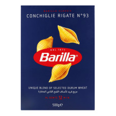 Вироби макаронні з твердих сортів пшениці Conchiglie Rigate №93 Barilla к/у 500г