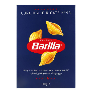 Вироби макаронні з твердих сортів пшениці Conchiglie Rigate №93 Barilla к/у 500г