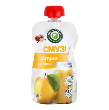 Пюре фруктове Смузі яблуко солодке Garden Gadz д/п 120г