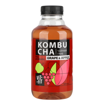 Напій бродіння фільтрований непастеризований Kombucha Grape&Apple Vit-Fit п/пл 0.5л