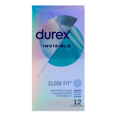 Презервативи латексні з силіконовою змазкою Invisible Durex 12шт