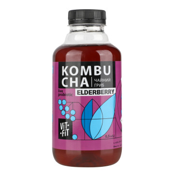 Напій бродіння фільтрований непастеризований Kombucha Elderberry Vit-Fit п/пл 0.5л