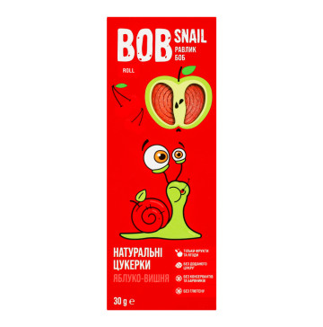 Цукерки фруктово-ягідні натуральні Яблуко-вишня Bob Snail к/у 30г