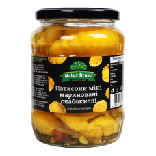 Патисони міні мариновані слабокислі Natur Bravo c/б 670г Патисони міні мариновані слабокислі Natur Bravo c/б 670г