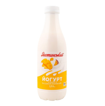 Йогурт 1.5% питний з манго та соком маракуйї Яготинський п/пл 750г