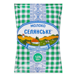 Молоко 1% ультрапастеризоване Селянське т/п 900г