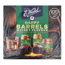 Цукерки з чорного шоколаду з алкогольним-віскі наповнювачем Happy barrels E.Wedel к/у 200г