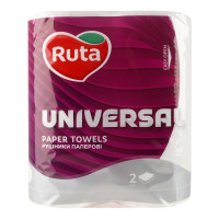 Рушники паперові 2-х шарові 185х225мм Universal Ruta 2шт