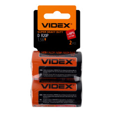 Батарейки сольові 1.5V DR20P Super Heavy Duty Videx 2шт