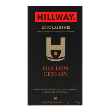 Чай чорний байховий дрібний Golden Ceylon Exclusive Hillway в/с к/у 25х2г