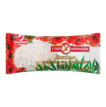 Морозиво 12% ескімо з маком та кунжутом у кондитерській глазурі Стоп-наркотик Ласунка м/у 85г