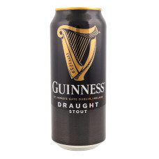 Пиво 0.44л 4.2% темне пастеризоване Draught Guinness з/б