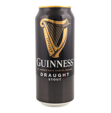 Пиво 0.44л 4.2% темне пастеризоване Draught Guinness з/б