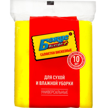 Серветка Бонус віскозна для прибирання 30*38см 10шт