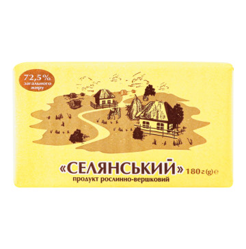 Продукт рослинно-вершковий 72.5% Селянський ДП Старокостянтинівський молочний завод м/у 180г