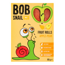 Цукерки фруктові натуральні Яблуко-груша Roll Bob Snail к/у 60г Цукерки фруктові натуральні Яблуко-груша Roll Bob Snail к/у 60г