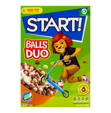 Сніданки сухі зернові Кульки Duo Start! к/у 250г