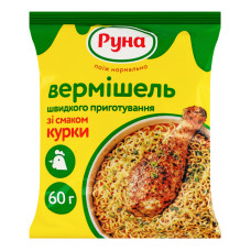 Вермішель негостра зі смаком курки швидкого приготування Руна м/у 60г