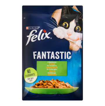 Корм консервований для котів з кроликом в желе Fantastic Felix purina м/у 85г