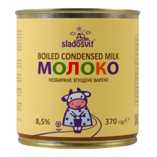Молоко згущене 8.5% незбиране варене Sladosvit з/б 370г Молоко згущене 8.5% незбиране варене Sladosvit з/б 370г