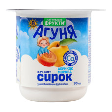 Сирок 3.9% для дітей від 8міс з наповнювачем фруктовим Абрикос-морква Агуня ст 90г