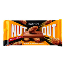 Шоколад молочний Whole Almonds Nut Out Roshen м/у 90г