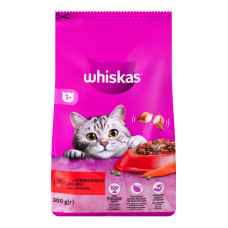 Корм сухий повнораціонний для дорослих котів З яловичиною Whiskas м/у 300г