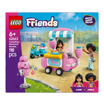 Конструктор для дітей від 6років №42643 Candyfloss stand and scooter Friends Lego 110ел