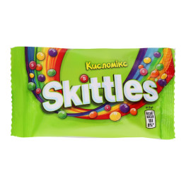 Драже жувальні в різнокольоровій цукровій оболонці Кисломікс Skittles м/у 38г