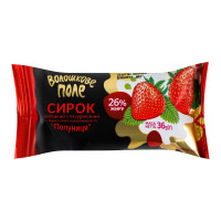 Сирок глазурований 26% солодкий з фруктовим наповнювачем Полуниця Волошкове поле м/у 36г
