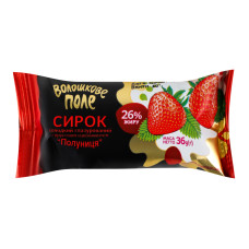Сирок глазурований 26% солодкий з фруктовим наповнювачем Полуниця Волошкове поле м/у 36г