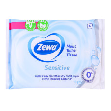 Папір туалетний вологий Sensitive Zewa 42шт